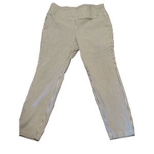 Worthington Women's Pull-On Skinny Pants Size 12 Blue & White Striped